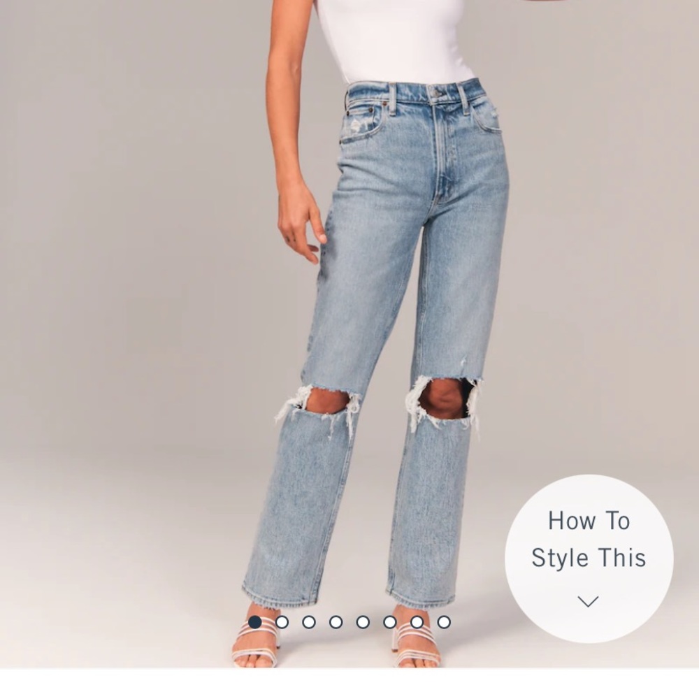 Abercrombie 90s Ultra High Rise Straight Jeans size 25